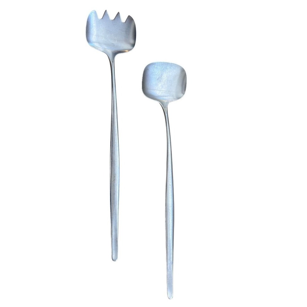 WMF Cromargan‎ Salad Servers Germany MCM Stainless Steel Matte Vintage